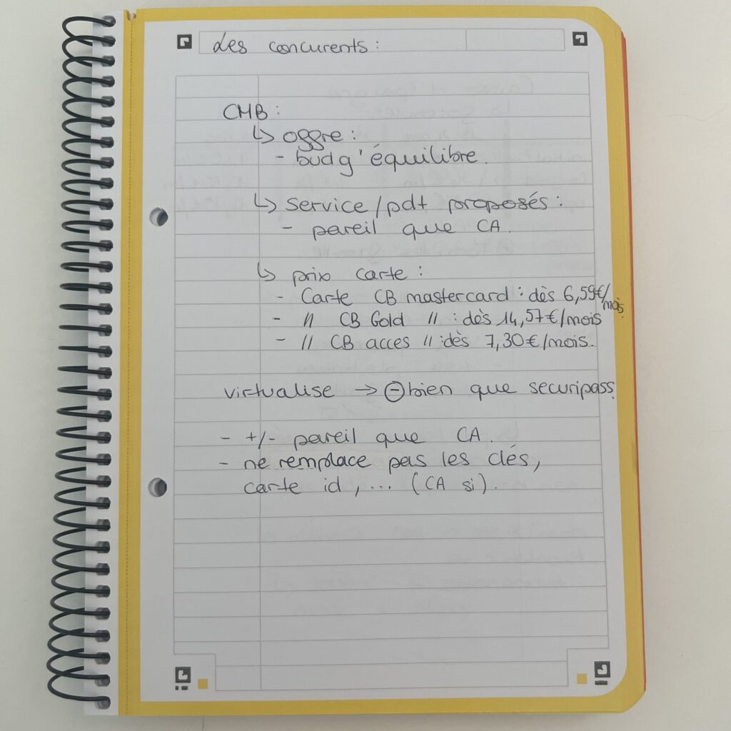Analyse des concurrents stage Crédit Agricole