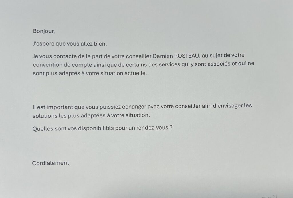 Script mail laissé au clients du Crédit Agricole 